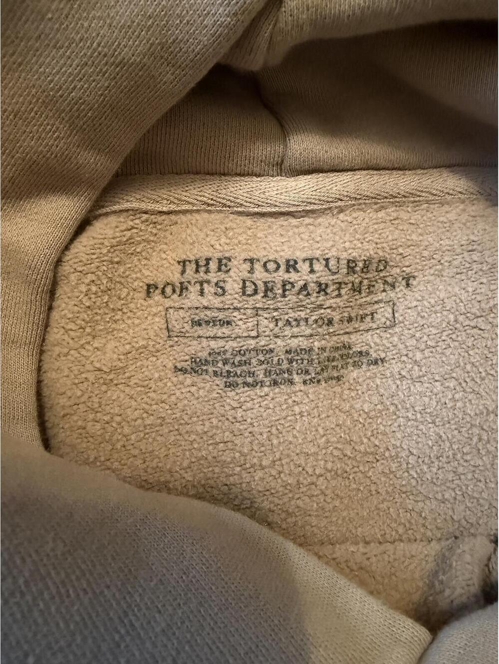 Taylor Swift Tortured Poets Department Beige Hoosie - Picture 4 of 4